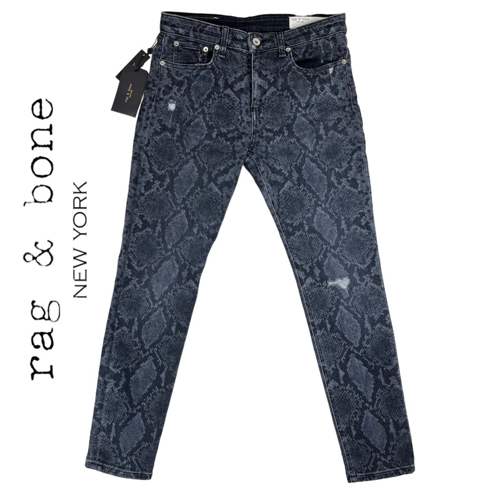 Rag & Bone |‎ Women 29 | Grey Snake Cate Mid-Rise Ankle Skinny Jeans